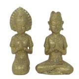 COUPLE PRAYER BRONZE GOLDEN COLOR - BRONZE STATUES